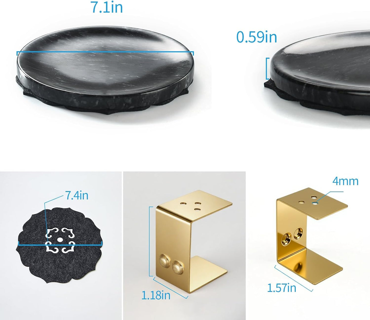 7.1-Inch Marble Incense Holder, Long Incense Holder for Sticks, Large Incense Sticks Holder for Meditation Yoga SPA, Incense Burne for Palo Santo/Sage/Cone/(Black)