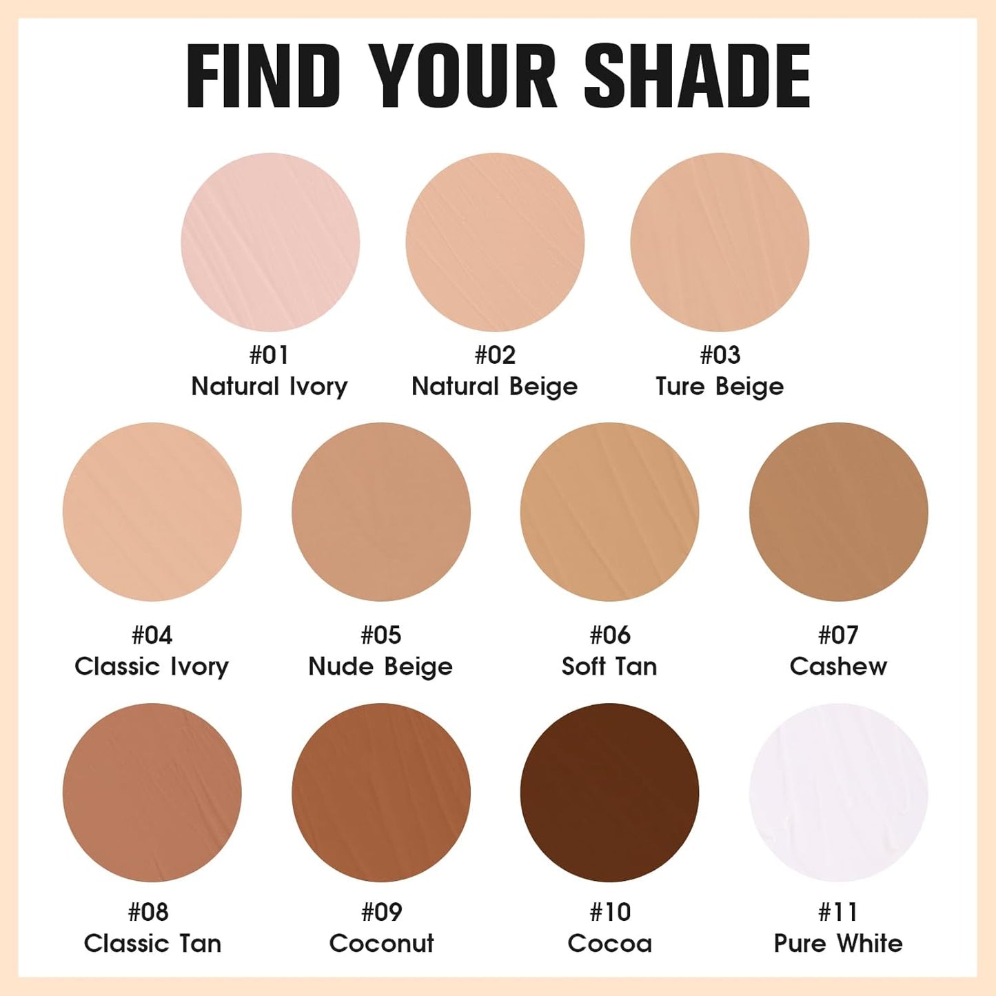 UCANBE Matte Liquid Foundation with Brush, Skincare Serum Foundation Face Makeup with Hyaluronic Acid, Medium to Full Coverage Waterproof Oil Control Longwear, for Mature Skin, True Beige, 1 fl. oz.