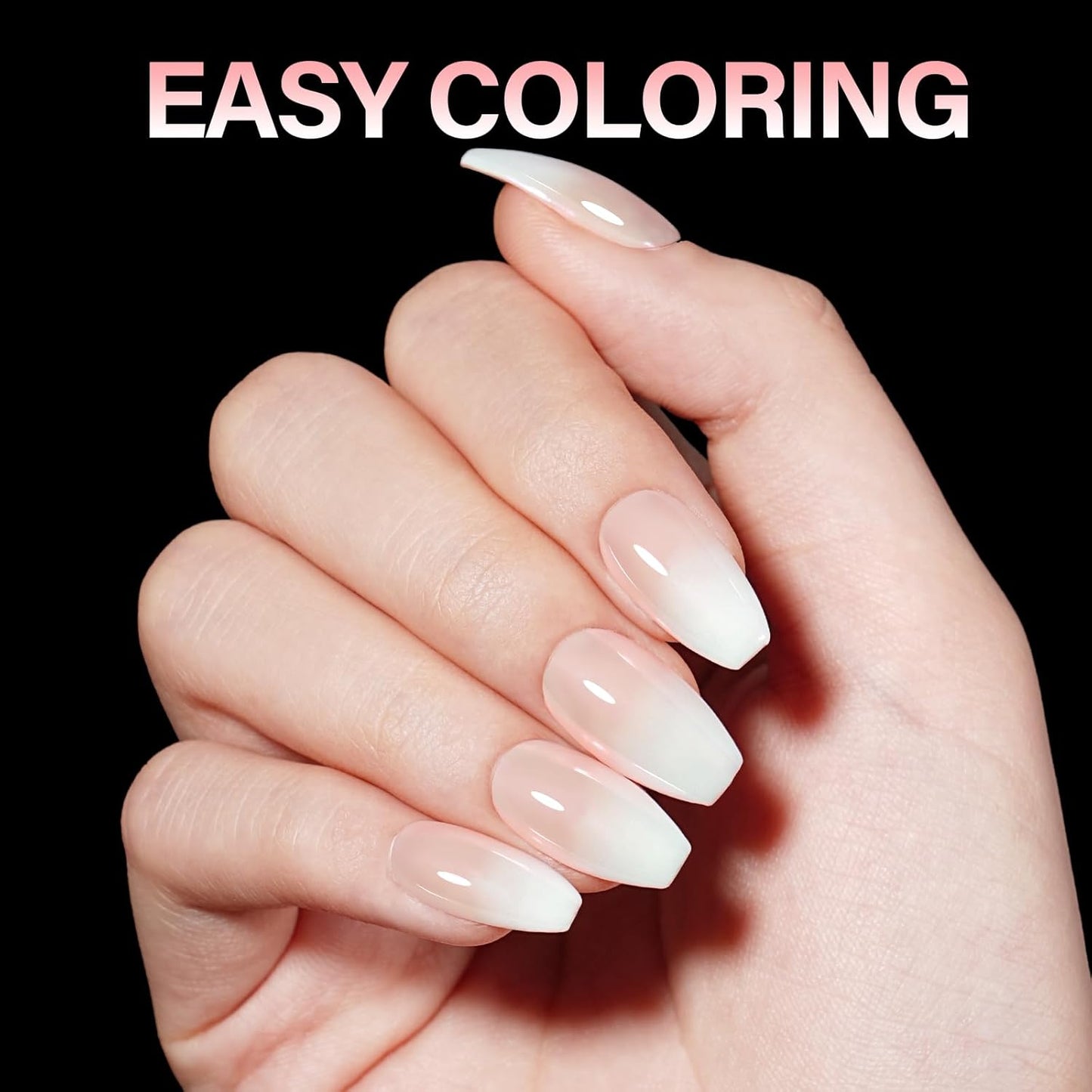 AILLSA Ballerina Nail Tips Clear Gelly Full Cover Nail Tips Pre-Shaped Acrylic Press on False Nails tips for Nails Extension Home DIY Salon Manicure 216PCS 12 Sizes