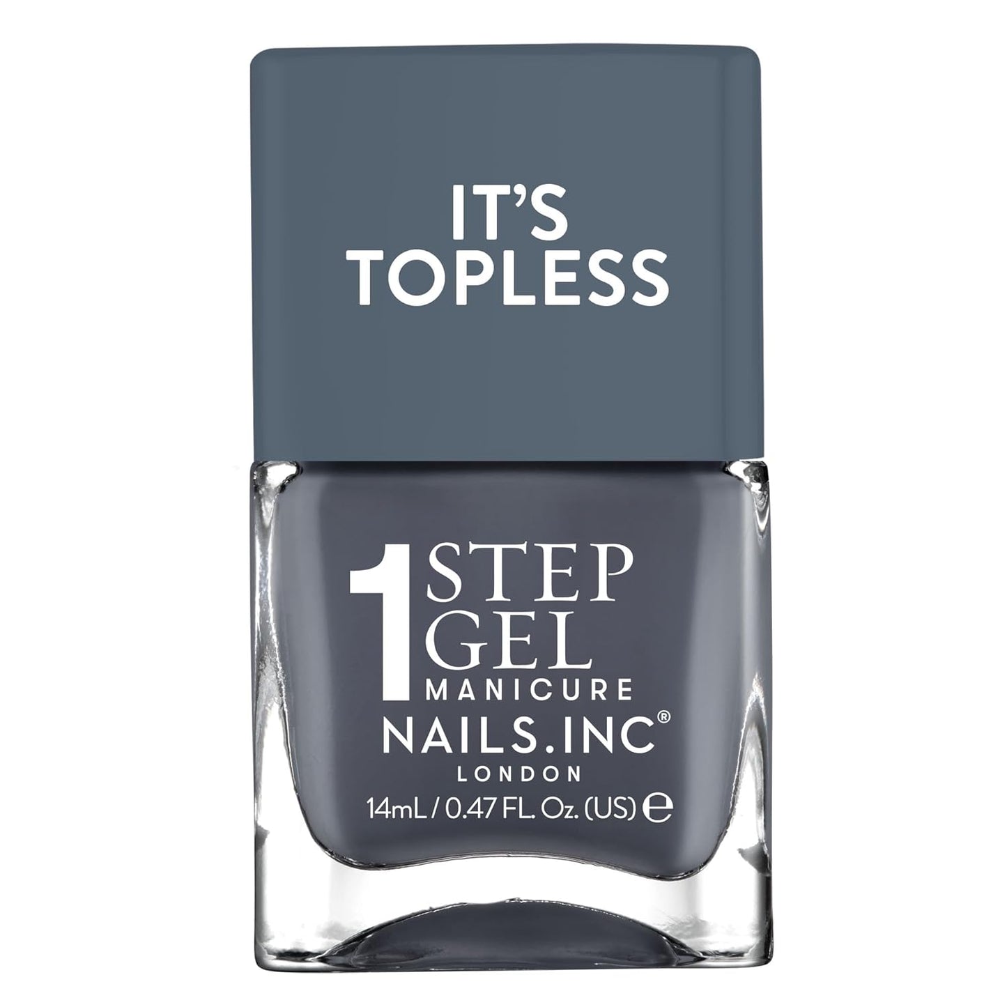 Nails Inc It's Topless Gel-Like Nail Polish, 4-in-1 Base Coat, Treatment, Color & Top Coat, Long Lasting, Strong, Chip Free Nails, Glossy Salon Quality Manicure, Air Dry Nail Polish, Emily, 0.47 Fl Oz
