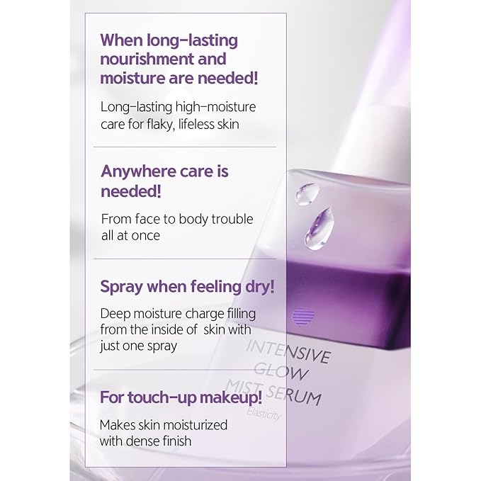 LALACHUU Glow Mist Serum – Hydrating & Soothing Face Mist Artemisia, Centella Asiatica, Evening Primrose, Korean Skin Care, Made in Korea, for Sensitive Skin (Intensive, 3.38 oz)