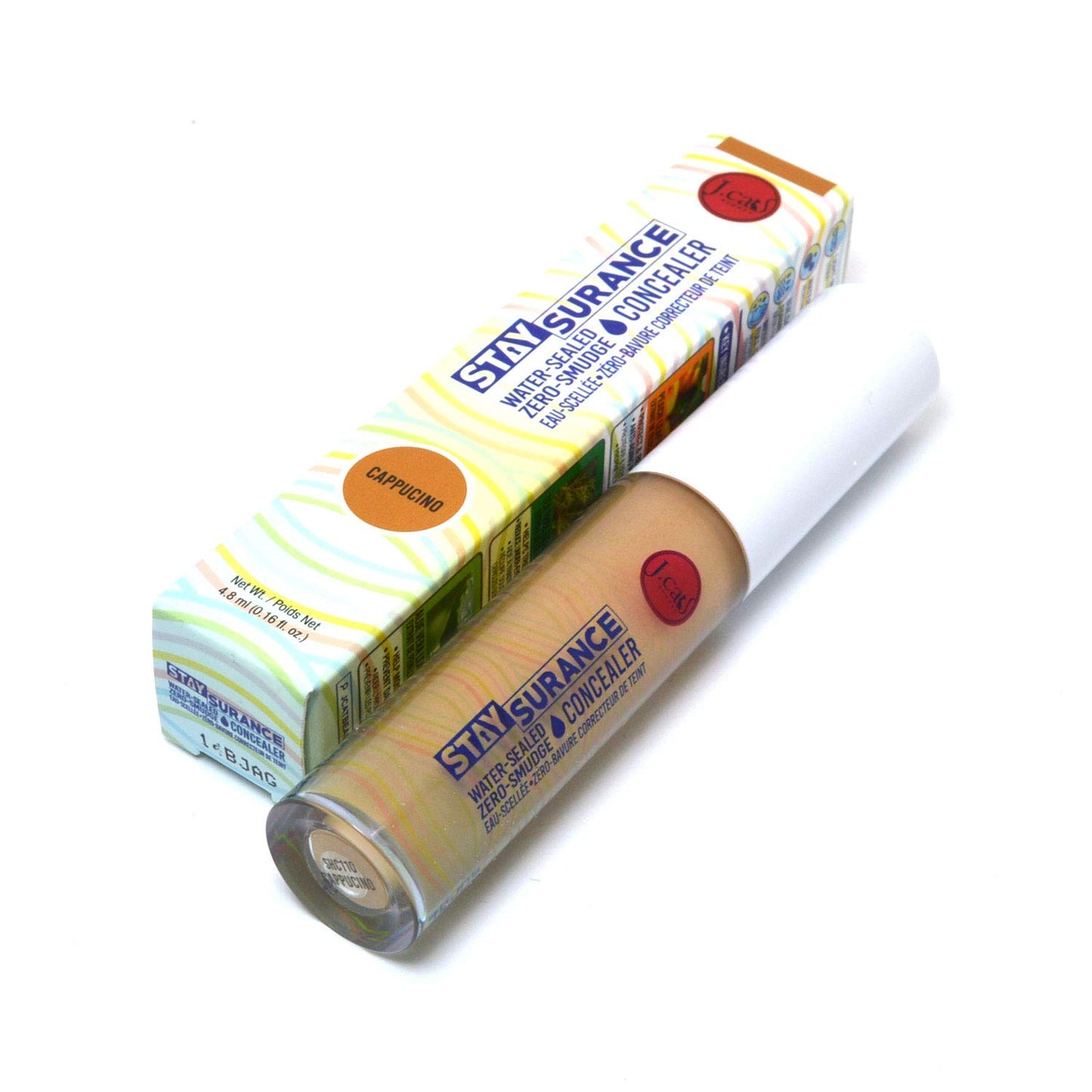 Jcat Beauty Professional Staysurance Water Sealed Zero Smudge Concealer Face and Body + Free ZipBag (SHC110 : CAPPUCINO)