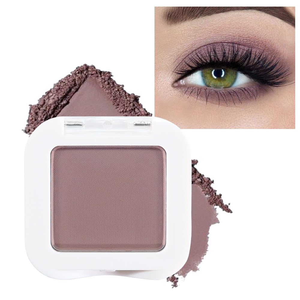 evpct Mauve Taupe Matte Single Eye Shadow Palette Makeup for Older Women, Plum Lavender Purple Natural Cream Eyeshadow Palette for Green Eyes, High Pigment Mini Monochrome Eyeshadow Sombra Para Ojos