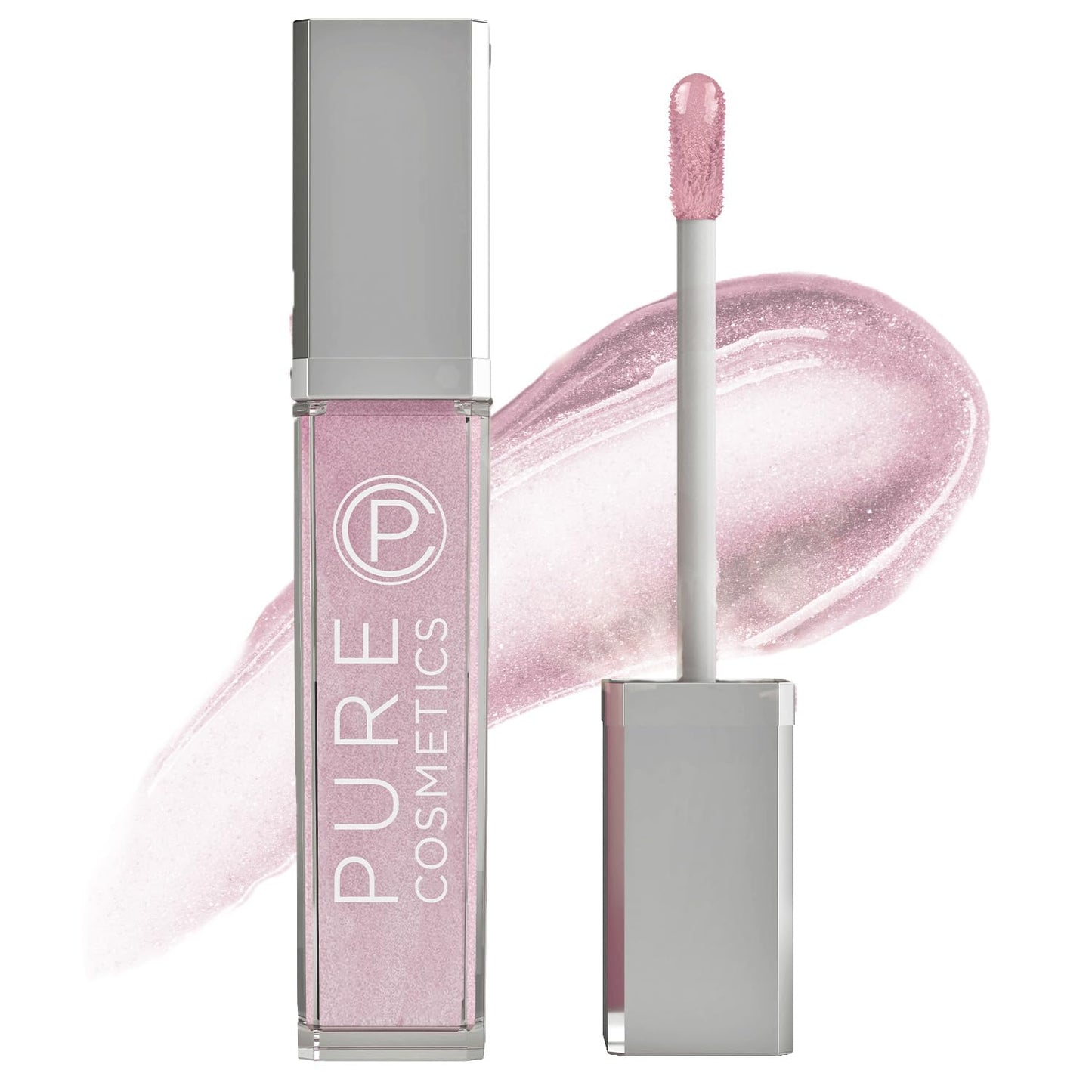 Pure Cosmetics Pure Illumination Lip Gloss - LED-lit Applicator w/Side Mirror - Non-Sticky, Moisturizing & Hydrating Lip Glosses - Soothes & Protects Dry Chapped Lips (Shimmer)