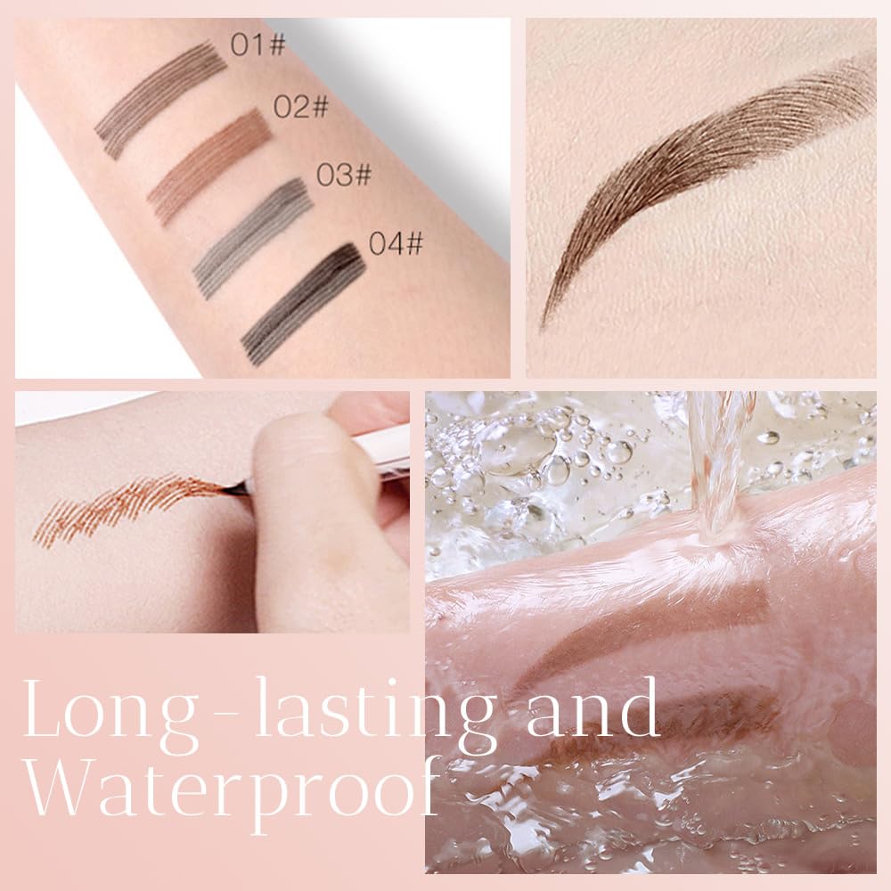 2025 Upgrade Waterproof Brow Pencil with Micro-Fork Tip,3D Magic Eyebrow Pencil 4-Head Split Waterproof Long-lasting Eyebrow Pencil,Natural Makeup Fine Stroke Eyebrow Tattoo Pencils (Light Brown)