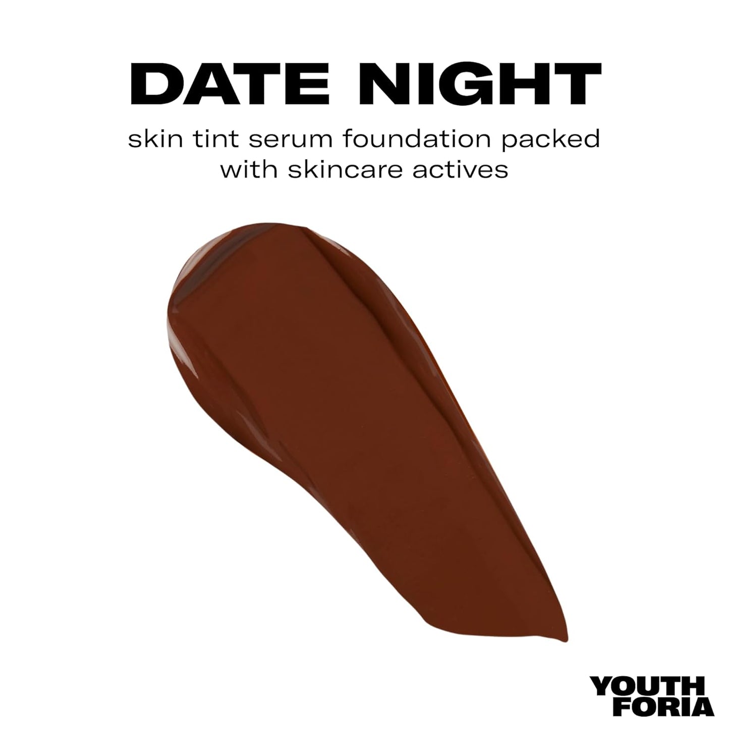 Youthforia Date Night Skin Tint Serum Foundation, Light-Medium Coverage, Hydrating Formula, Vegan & Cruelty-Free, 540 Deep - Neutral with Cool Undertones