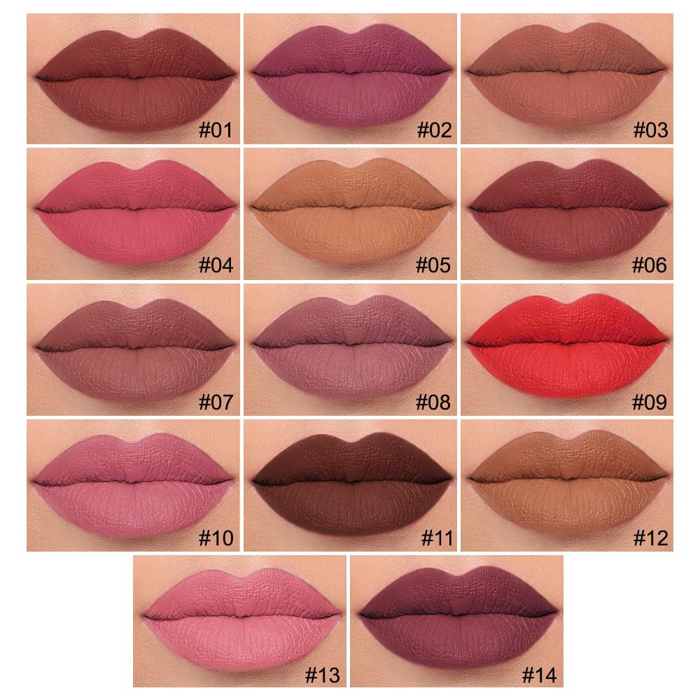 2Pcs Longwear Liquid Lip Liner Stain Marker Pen Set Long Lasting Waterproof, Black Cherry Wine Red Matte Permanent 24 Hour Lip Liner and Lipstick Combo, Color Stay Lipliner All Day Lips Stain peel off