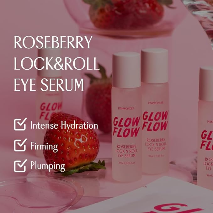 Glow flow roseberry lock n roll Eye serum (0.33fl. oz.) | Anti-Aging Eye Care, Collagen Boosting