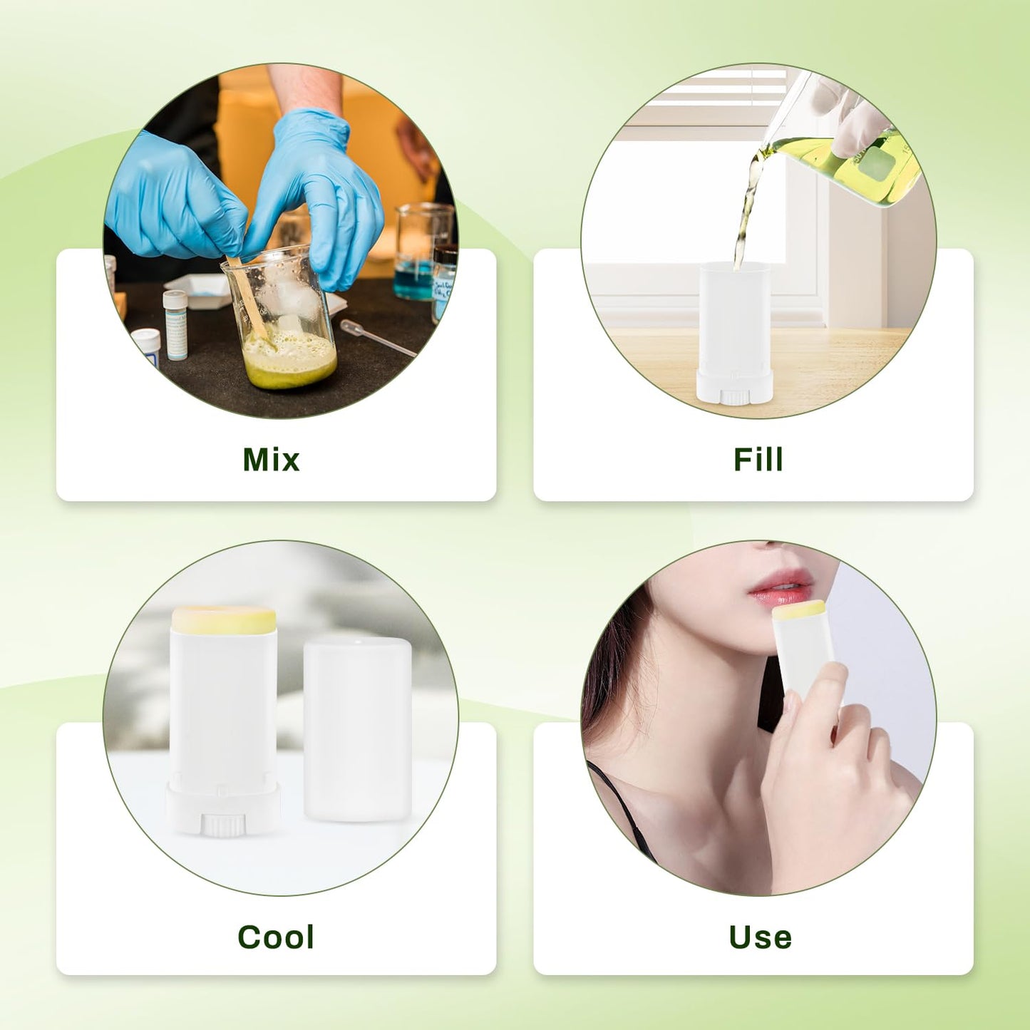 30 Pieces 15g/0.5oz White Oval Plastic Lip Balm Tubes,Empty Deodorant Bottles,Twist-Up Chap Stick Storage Containers for DIY Homemade Sunscreen Bar,Moisturizing Stick,Crayon