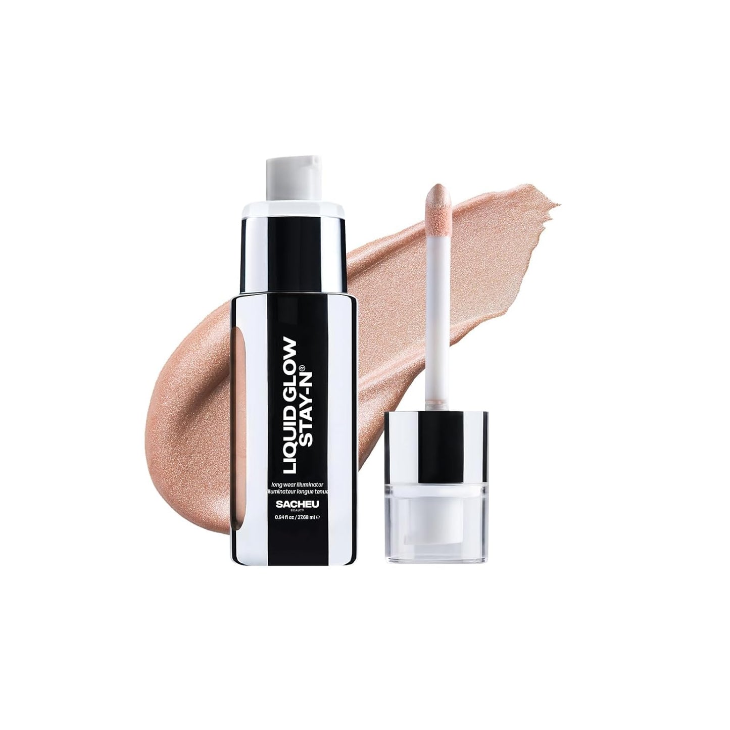 Sacheu Liquid Glow STAY-N Liquid Highlighter & Illuminator Makeup — 30ml Long Lasting Luminous Glow Lightweight Dewy Finish, Aura Glow