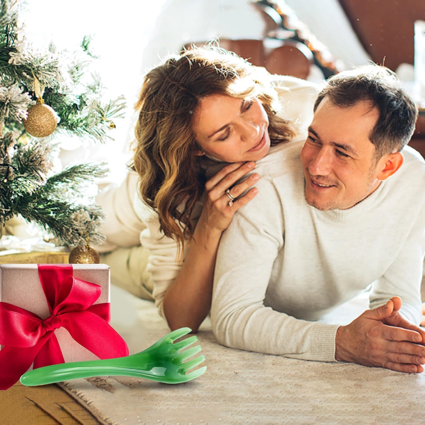 Scalp Massage Tools, 2-Pieces Head Scratcher Massager Whisk, Gift for Mother, Sister,Kids and Lover, Portable Resin SPA Tools with a Black Zippered Bag