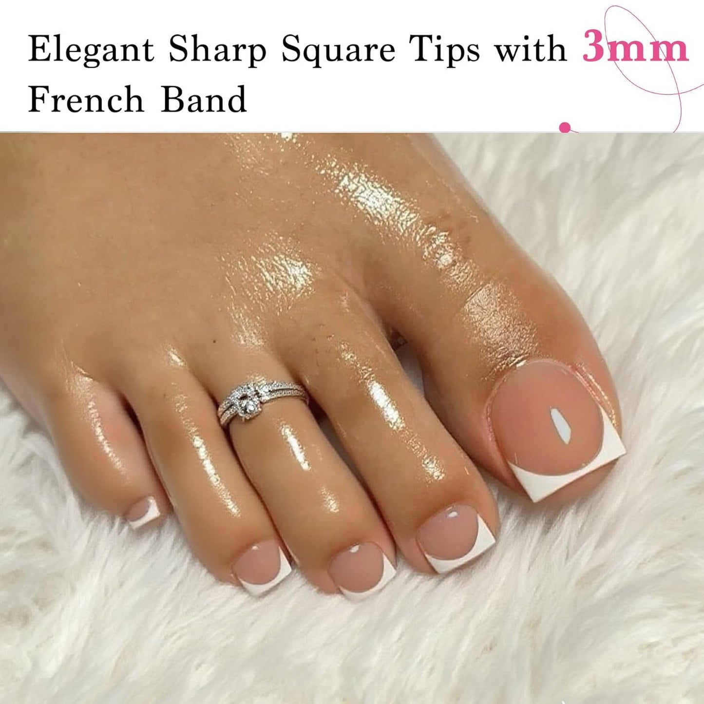 Press On Toenails for Women, Brown Pink 15 Sizes 270 Pcs Toe Nail Tips Pre-applied Primer& Base Coat, Full Cover Real Square French Tip Extension DIY at Home, Builder Nail Gel & Top Coat Required