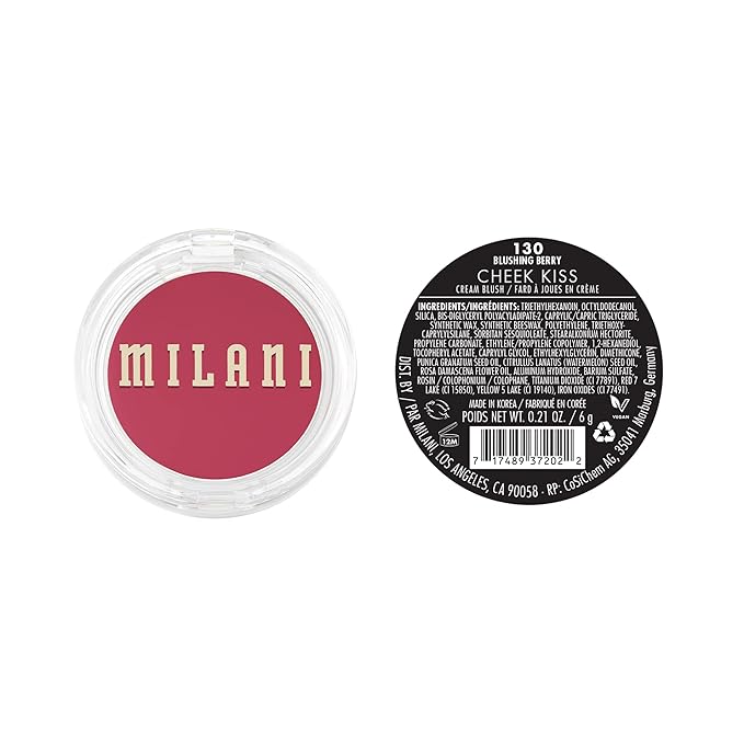 Milani Cheek Kiss Cream Blush- Cream to Gel Blush for Cheek and Lip Tint
