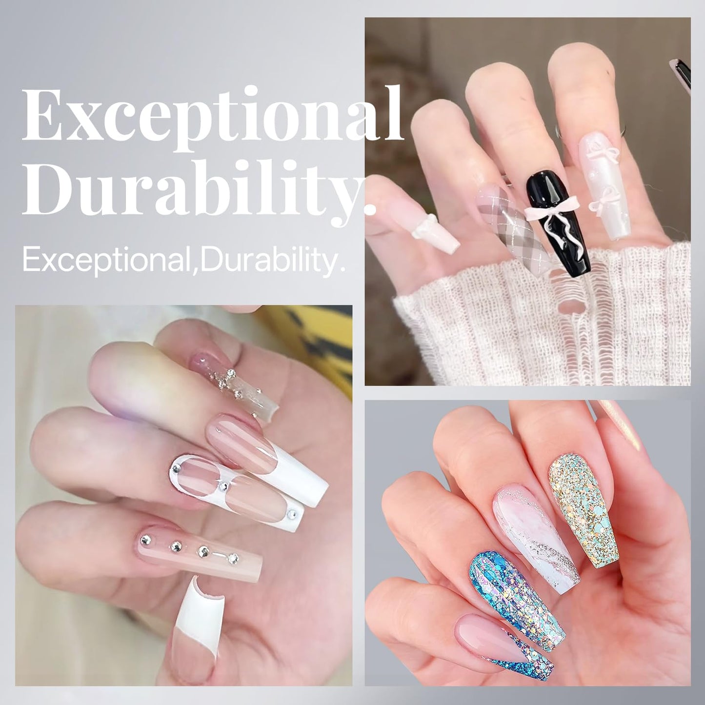 krofaue French Nail Tips - Acrylic Soft Gel False Tips 500PCS Half Cover Square Fake Nails for Women Half Matte French Tip Press on Nails 10 Sizes