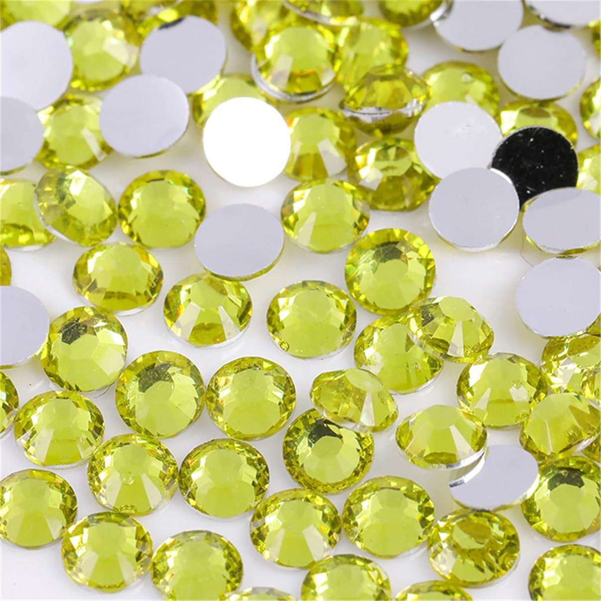 3000 Pieces SS6 2mm Flatback Rhinestones Clear Glass Round Gems Crystals for Nail Art DIY Crafts Clothes Shoes Bags （Citrine）