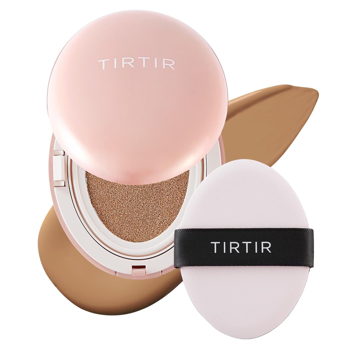 TIRTIR Mask Fit All Cover Pink Cushion Foundation | High coverage, Velvety Matte Finish, Lightweight, Flawless, Corrects Redness, Korean Cushion (#31N French Beige, Full Size, 0.63 Fl Oz)