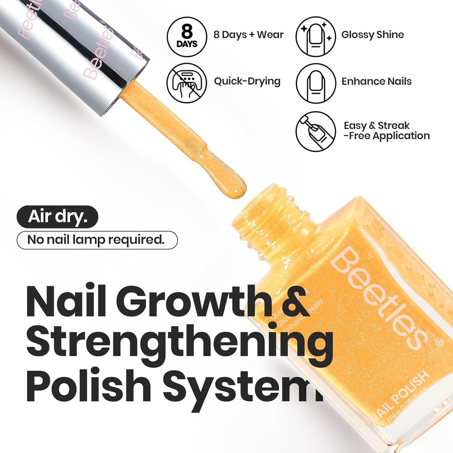 Beetles Neon Nail Polish Set, 6 Colors Glitter Nail Polish Kit Shimmer Pink Blue Green Yellow Orange Neon Fever Quick Dry Fingernail Polish Gifts for Women Salon DIY Manicure Kit