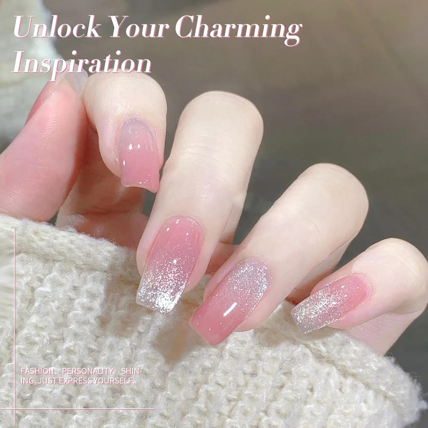 BORN PRETTY Cat Magnetic Eye Gel Nail Polish,Pink Myrtle Glitter Cat Magnetic Gel Nail Polish, Holographic Magnetic Nail Polish for Nail Art Manicure Salon DIY at Home 15ML