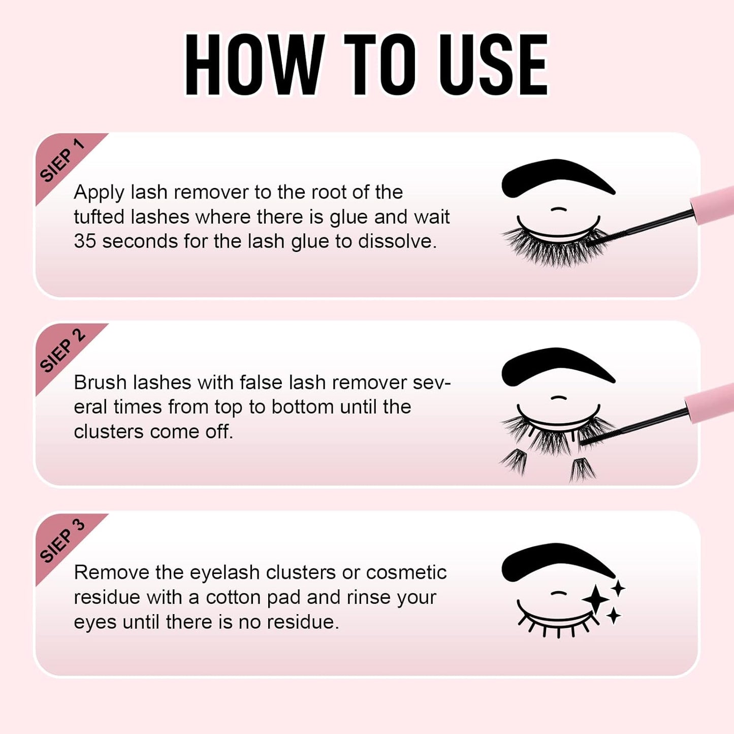 FADLASH Lash Glue Remover 5 ML for Cluster Lashes Soothing Oil Lash Remover Mascara Wand Eyelash Glue Remover Self Use at Home