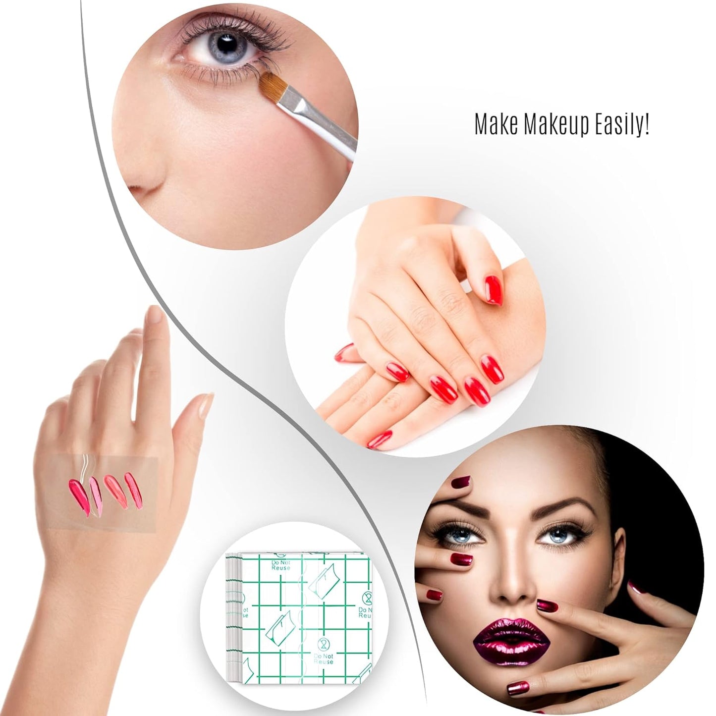 Disposable Makeup Palettes,Makeup Artist Must Haves Adhesive Makeup Mixing Tray Waterproof Tape,Mini Travel Makeup Palette for Women Girls Female Make up (2.4 Inch/140 Pieces)