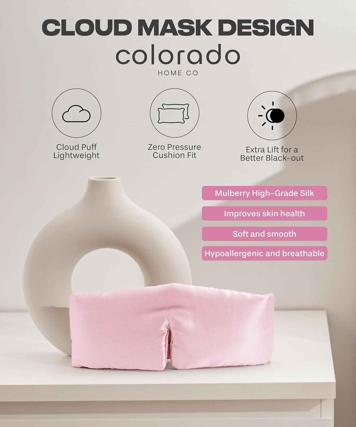 SUNDAYSILKS™ | Adjustable Silk Sleep Mask for Side Sleeper | Cloud-Like Comfort, Weighted for Deep Sleep | Soft Sleep Face Mask for Women & Men, Full Blackout, Cooling Silk Eye Mask for Sleeping