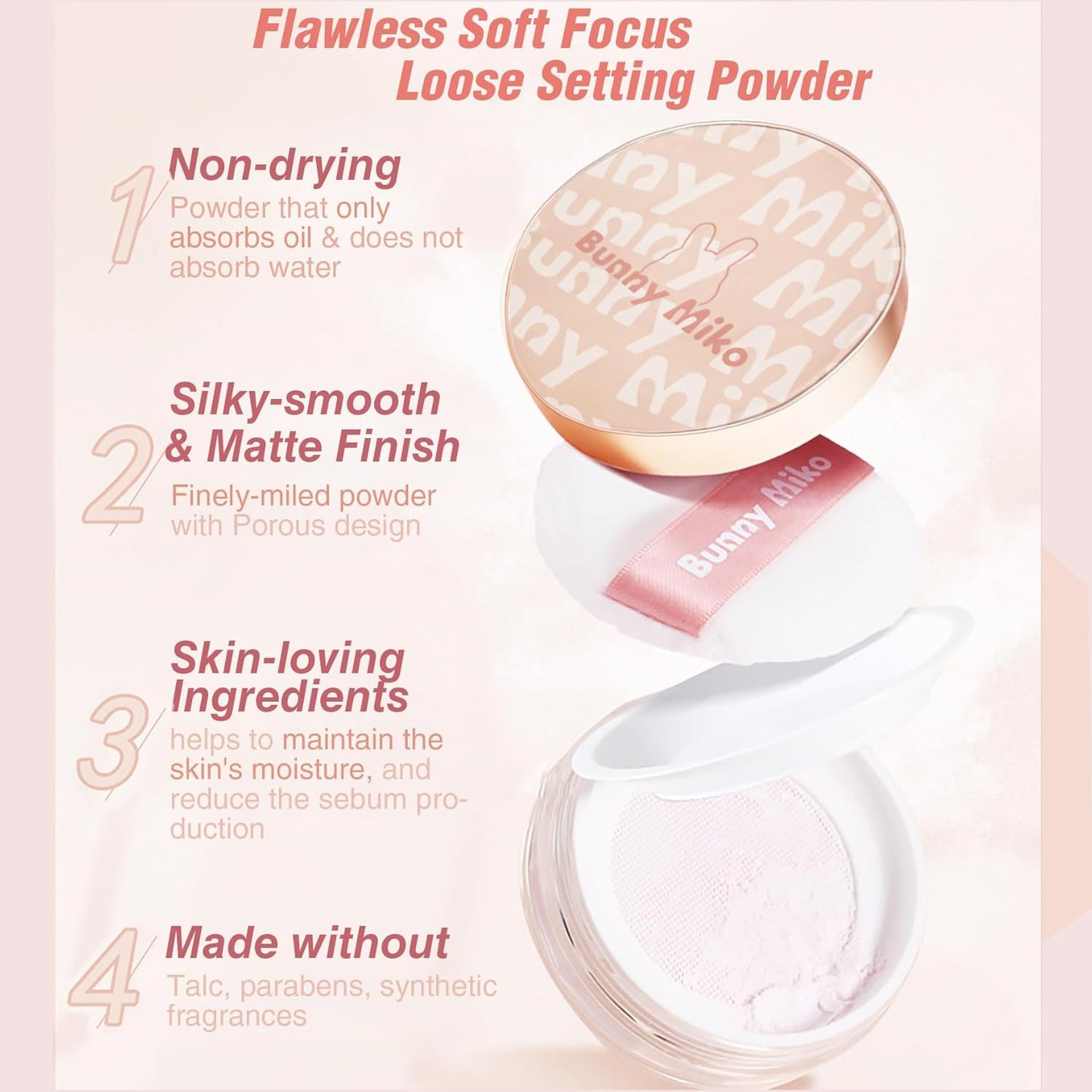 Loose Setting Powder Translucent Oil Absorbing Mattifying Blurring Pores 0.35 Oz, 01 Clear White