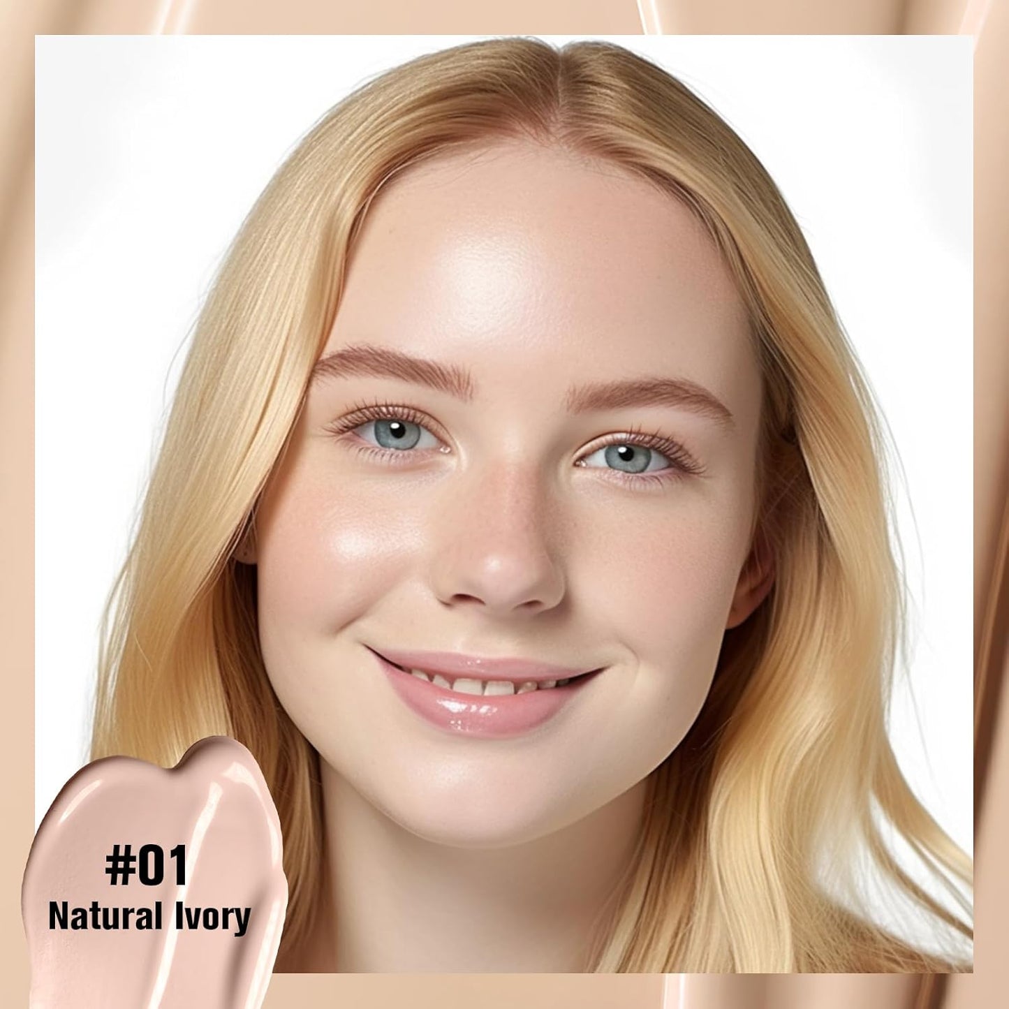 UCANBE Matte Liquid Foundation Makeup, Medium to Full Coverage Waterproof Longwear Serum Cream Foundation for Combination & Oily Mature Skin, Lightweight Hydrating Nourishing, Natural Ivory, 1 fl. oz.