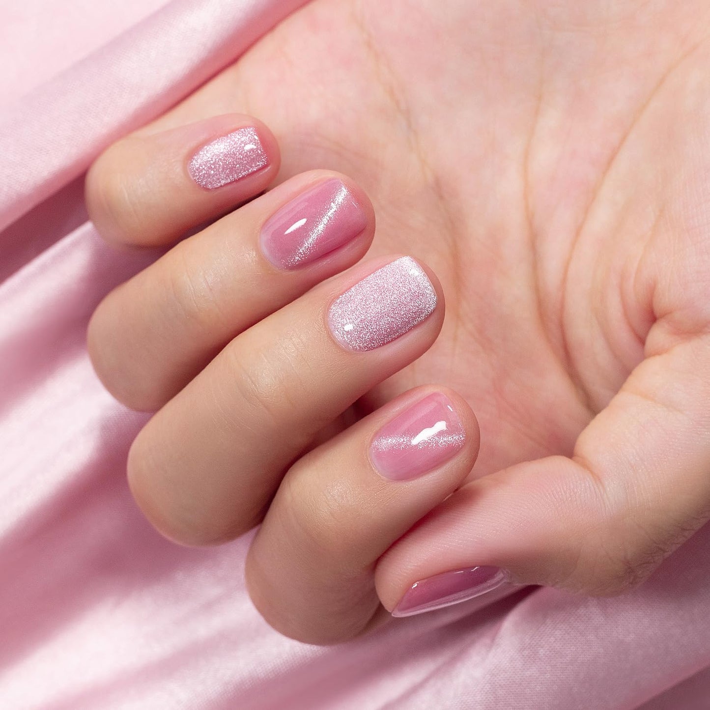 RARJSM Magnetic Cat Eye Gel Nail Polish Nude Purple Pink Silver Glitter 15ml 9D Cateye Galaxy Universal Shimmer Velvet Ice Gel Polish with Magnet Stick UV LED Curing Require Soak Off DIY Home