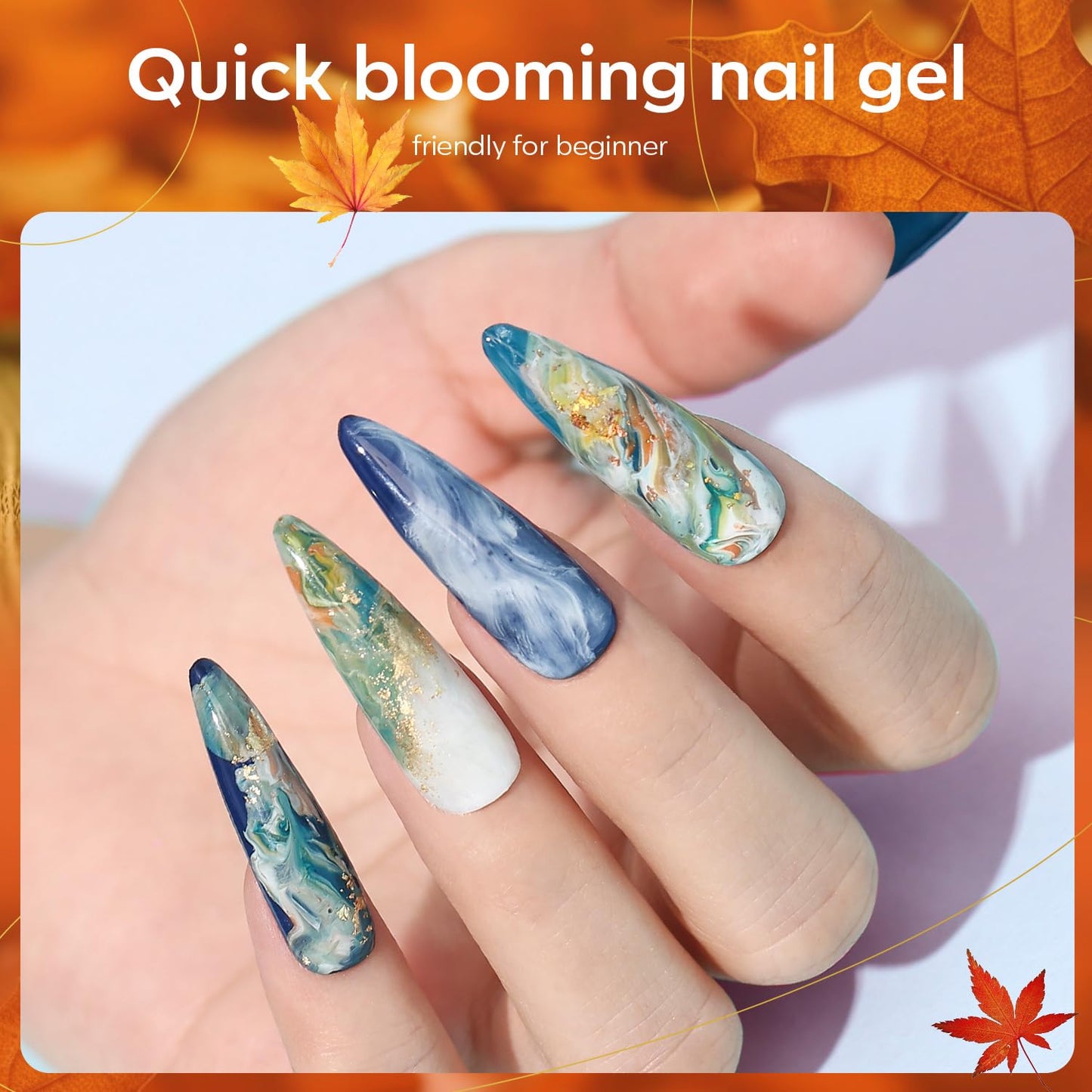 modelones Blooming Gel Nail Polish, 15 ml Clear Nail Art Accessories Stuff for Spreading Effects, Floral Print, Marble, Watercolor Design