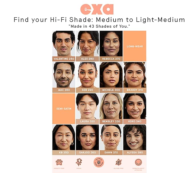 Exa Beauty - Natural High Fidelity Foundation | Clean, Vegan, Cruelty-Free Makeup (Alex 260)