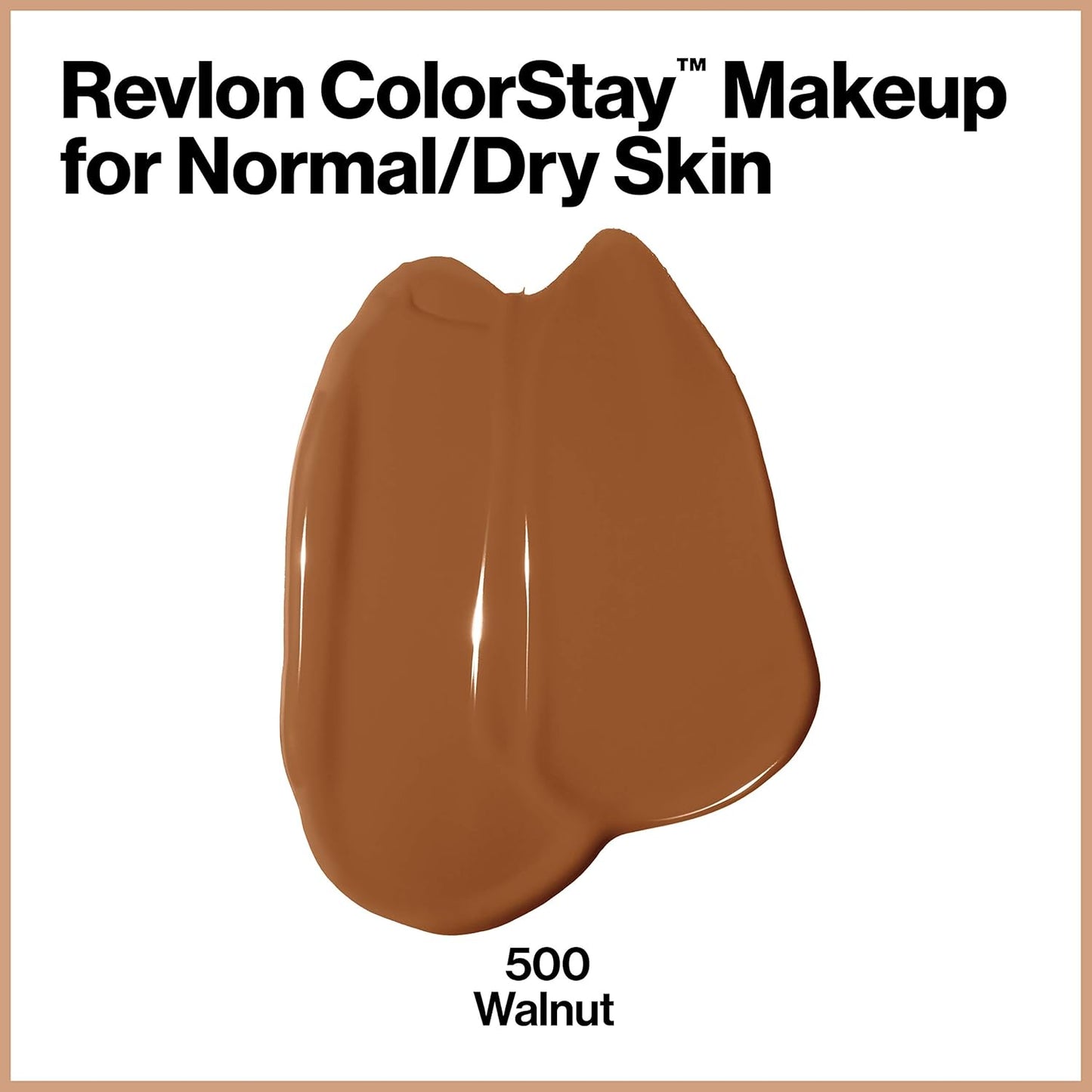 Revlon Liquid Foundation, ColorStay Face Makeup for Normal & Dry Skin, SPF 20, Longwear Medium-Full Coverage with Natural Finish, Oil Free, 500 Walnut, 1 Fl Oz