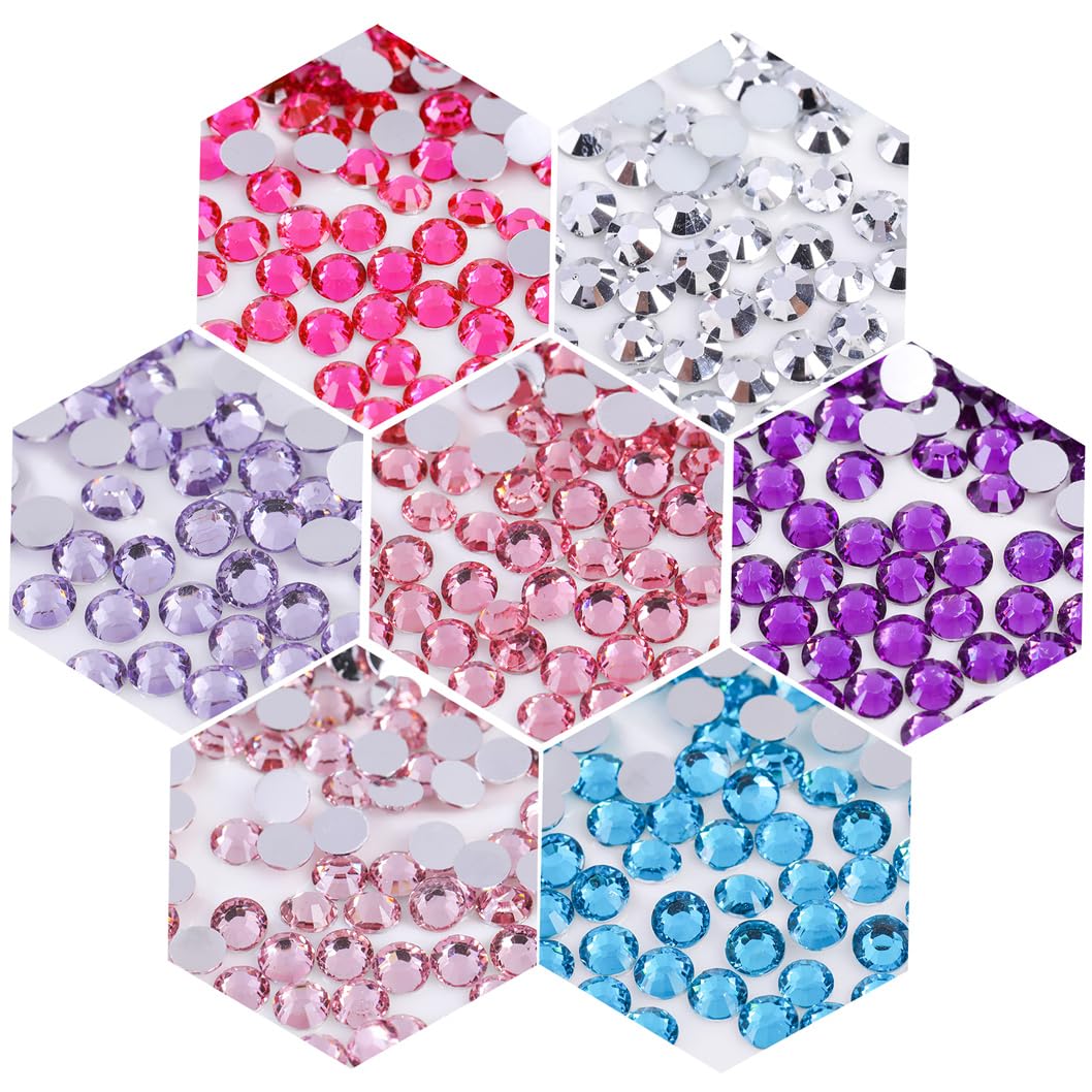 1500 Pieces SS16 4mm Flatback Rhinestones Clear Glass Round Gems Crystals for Nail Art DIY Crafts Clothes Shoes Bags （Champagne）