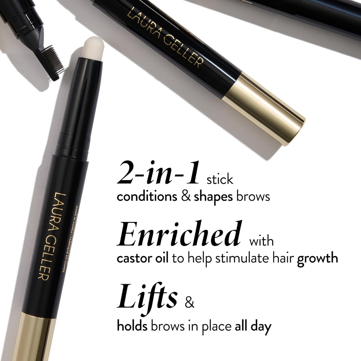 LAURA GELLER NEW YORK Define-n-Tame Brow Lifting Stick - Laminated Full Brows - Brow Wax - Blonde