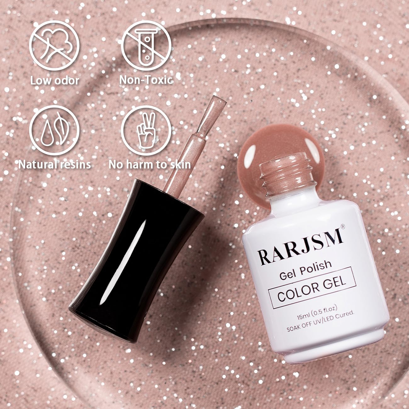 RARJSM Cat Eye Gel Nail Polish Nude Pink Silver Glitter Natural Skin Tone Color 15ml Sparkle Shimmer Velvet Cateye Gel Polish with Magnetic Stick UV LED Curing Require Soak Off Home Salon Manicure