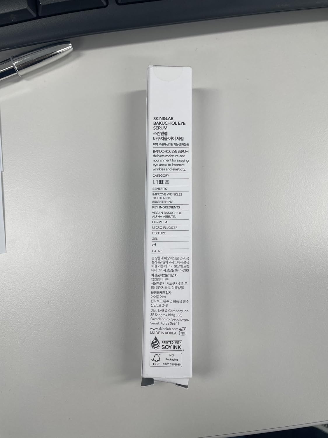 [SKIN&LAB] Bakuchiol Eye Serum with Caffeine, Roll-on Korean Under Eye Serum, Anti-Aging Wrinkle Care for Fine Lines, vegan, cruelty-free, 0.5 fl. Oz