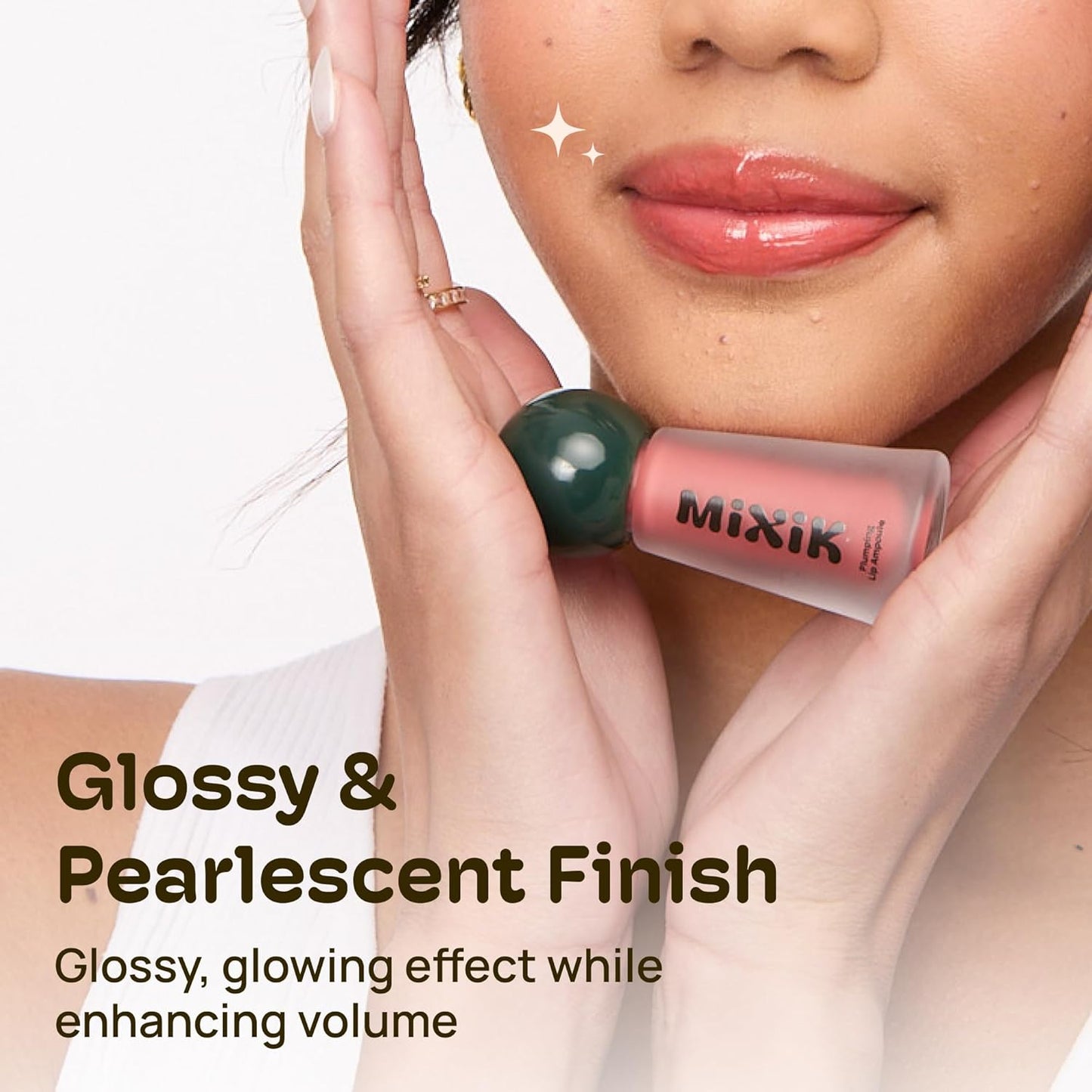 MIXIK Plumping Lip Ampoule, Hydrating Lip Gloss Plumping Ampoule made with Shea Butter & Argan Kernel Oil leaving Lips Plump, Smooth and Glossy, promotes Vibrant High-Gloss Plump Lips (Apricot Plump)