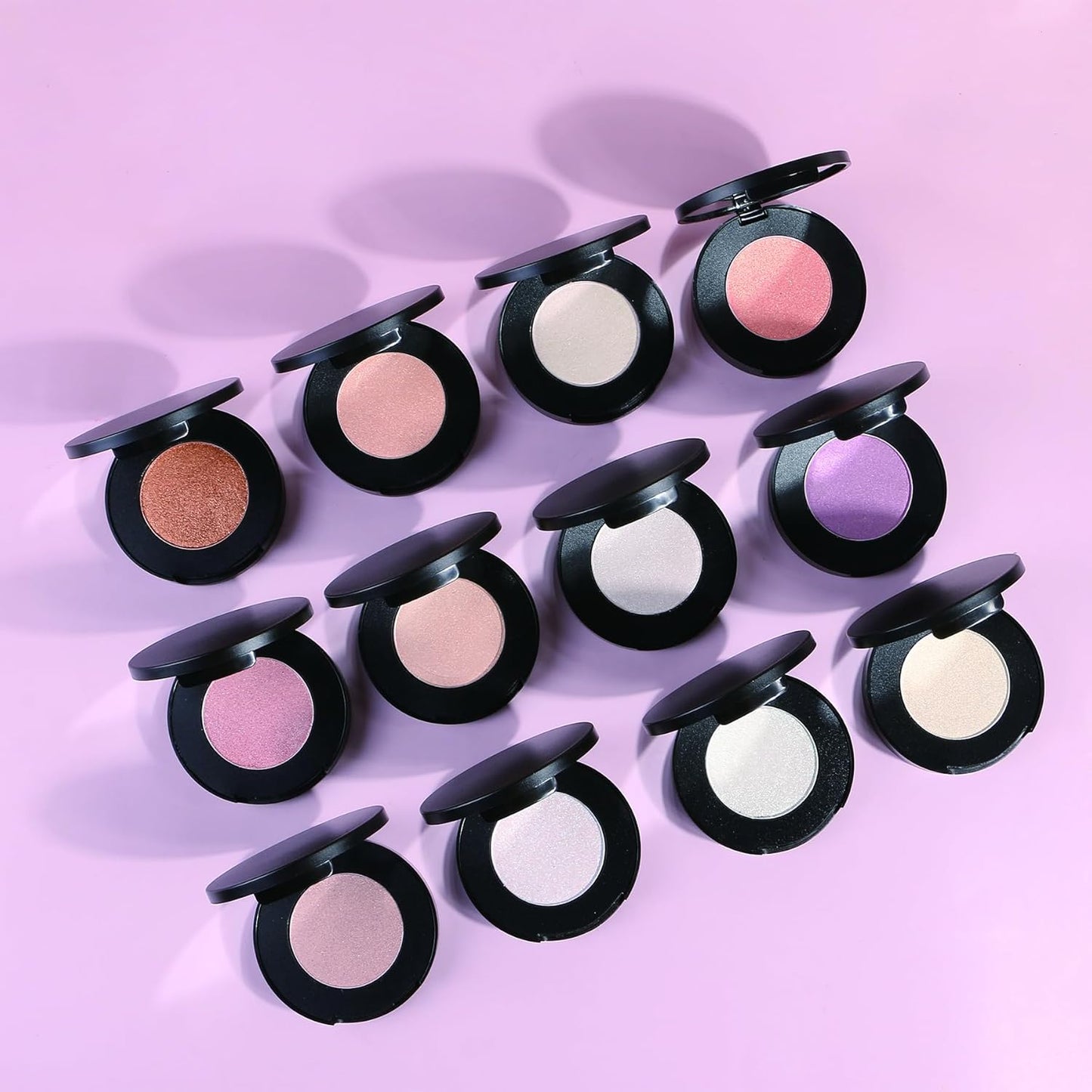 Face Highlighter Powder Palette, Glossy Glitter Illuminator Powder, Shimmer Shades for Face Highlighter Makeup, Highly Pigmented Natural Shiny Highlight Makeup Illuminator Highlighter 8