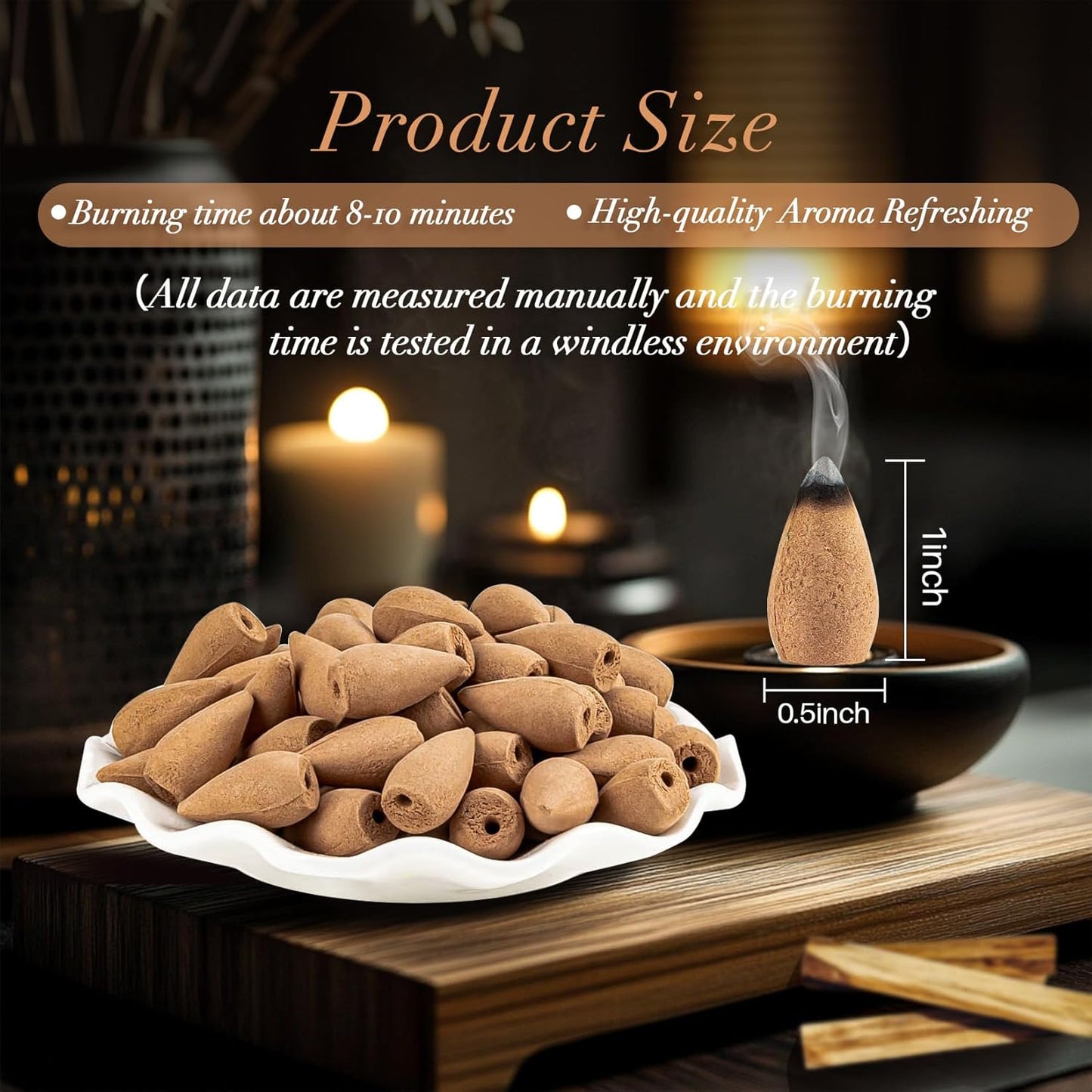 Sukh Backflow Incense Cones for Waterfall - 108 PCS Waterfall Scented Cone Bulk Aromatic Smoke Fountain for Aromcatherapy Yoga Relaxation Home Decor(Sandalwood Scents)