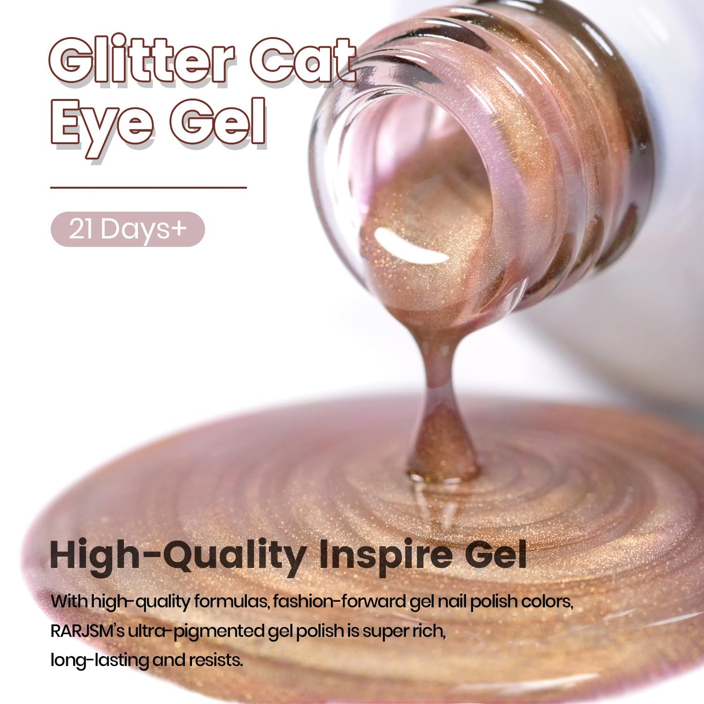 RARJSM Ice Glass Cat Eye Gel Nail Polish Light Dark Violet Purple Gold Velvet Cateye Glitter Translucent Sheer Color Gel Polish with Magnet Stick 15ml UV LED Curing Requires Soak Off Home Salon