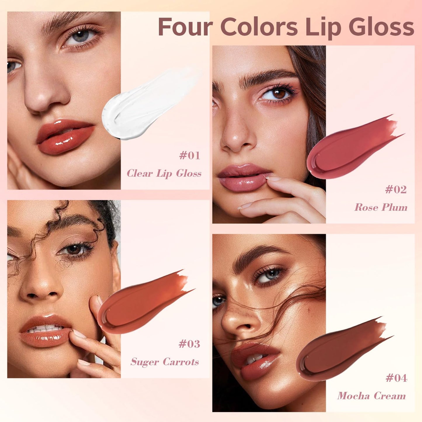 3 Pcs Cosmetic Sets 12 colors 4-Function cosmetic stick +Nonstick Raincoat Lip Gloss（3 colors+Clear Lip Gloss）+Liquid Eyeshadow in Four Colors Sets Waterproof