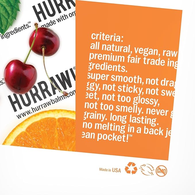 Hurraw! Coffee Bean Lip Balm: Organic, Certified Vegan, Cruelty and Gluten Free. Non-GMO, 100% Natural Ingredients. Bee, Shea, Soy and Palm Free. Made in USA