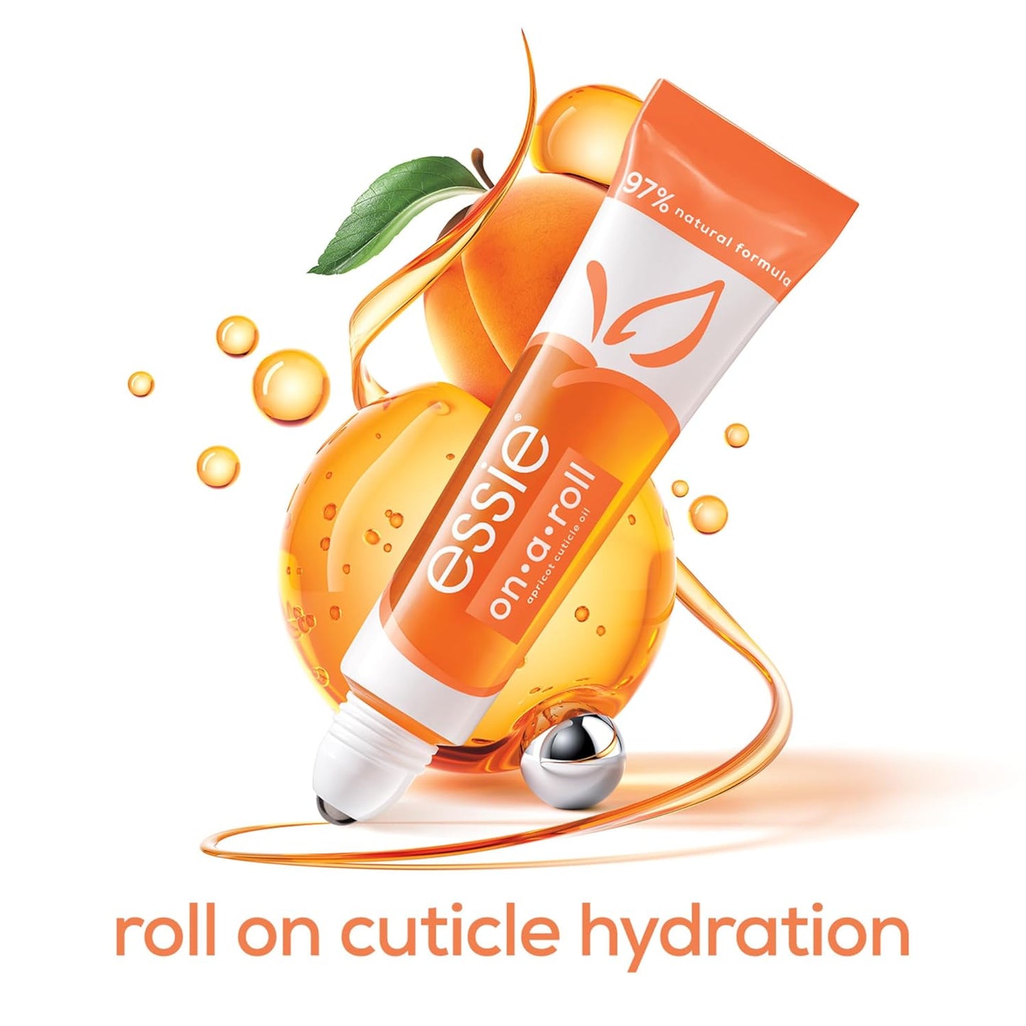 essie Nail Care, Apricot Cuticle Oil and Nail Treatment, 8-Free Vegan, On A Roll, 0.46 fl oz