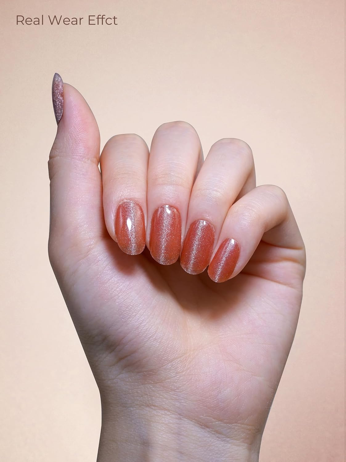 Pre Cured Gel Nail Strips - 44PCS Salon Quality Gel Nail Stickers - Long Lasting Polish Wraps for Women no UV Light Needed Easy Apply& Remove (Solar Gold)