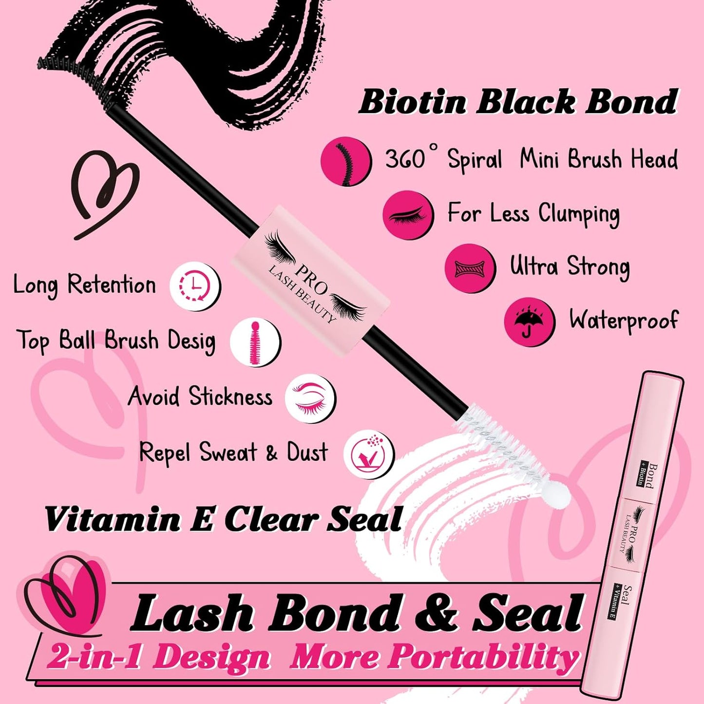Lash Clusters Kit 280pcs Lash Clusters D Curl Eyelash Extension Kit Individual Lashes with Lash Bond and Seal Lash Applicator Easy to Apply at Home(80D-9-16mix Kit)