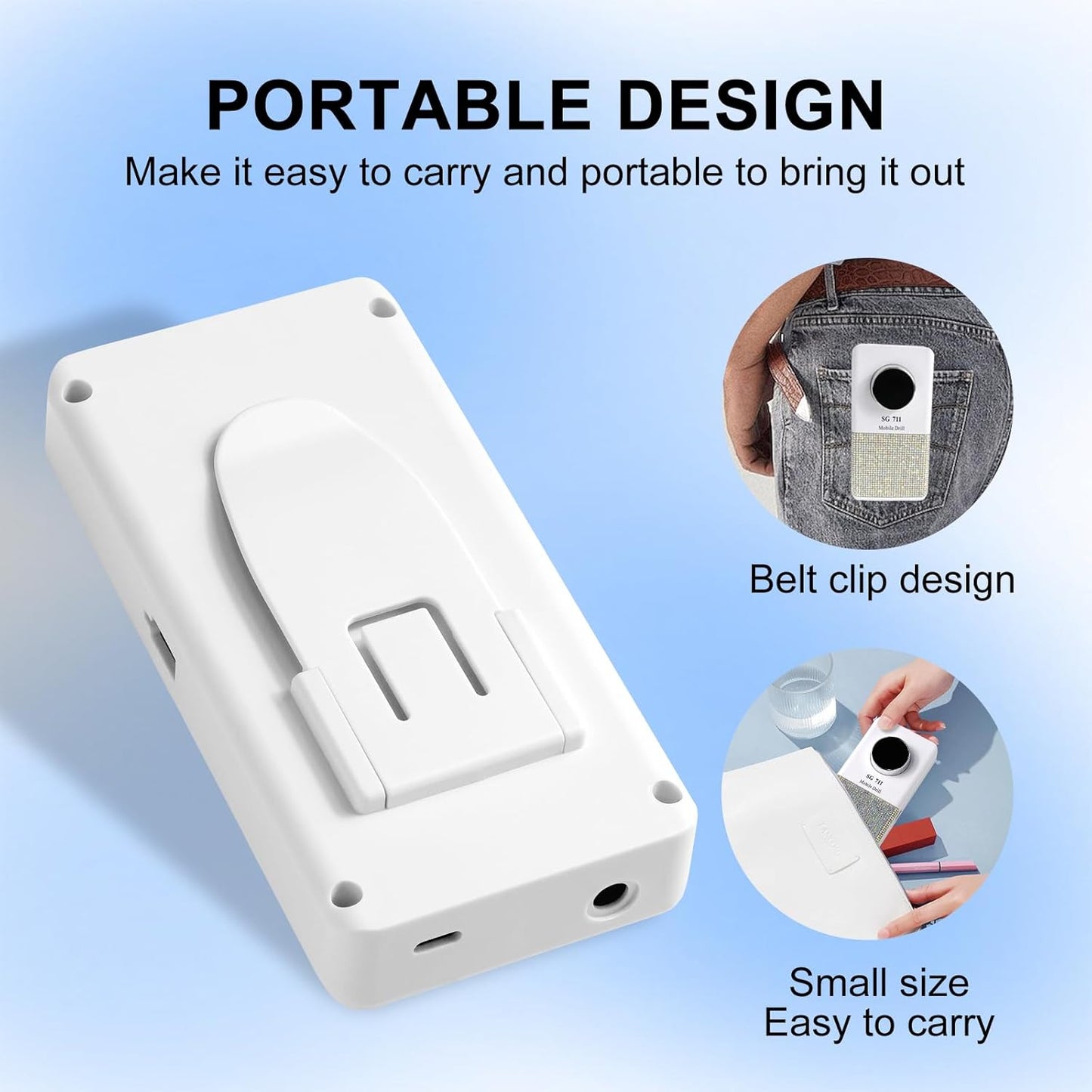 Professional Electric Cordless Nail Drill File:Glitter Portable Cordless E-File Nail Drill Kit with13 Drill Bits 45000RPM Rechargeable Nail Drills Machine for Acrylic Nails Gel Polishing (White)