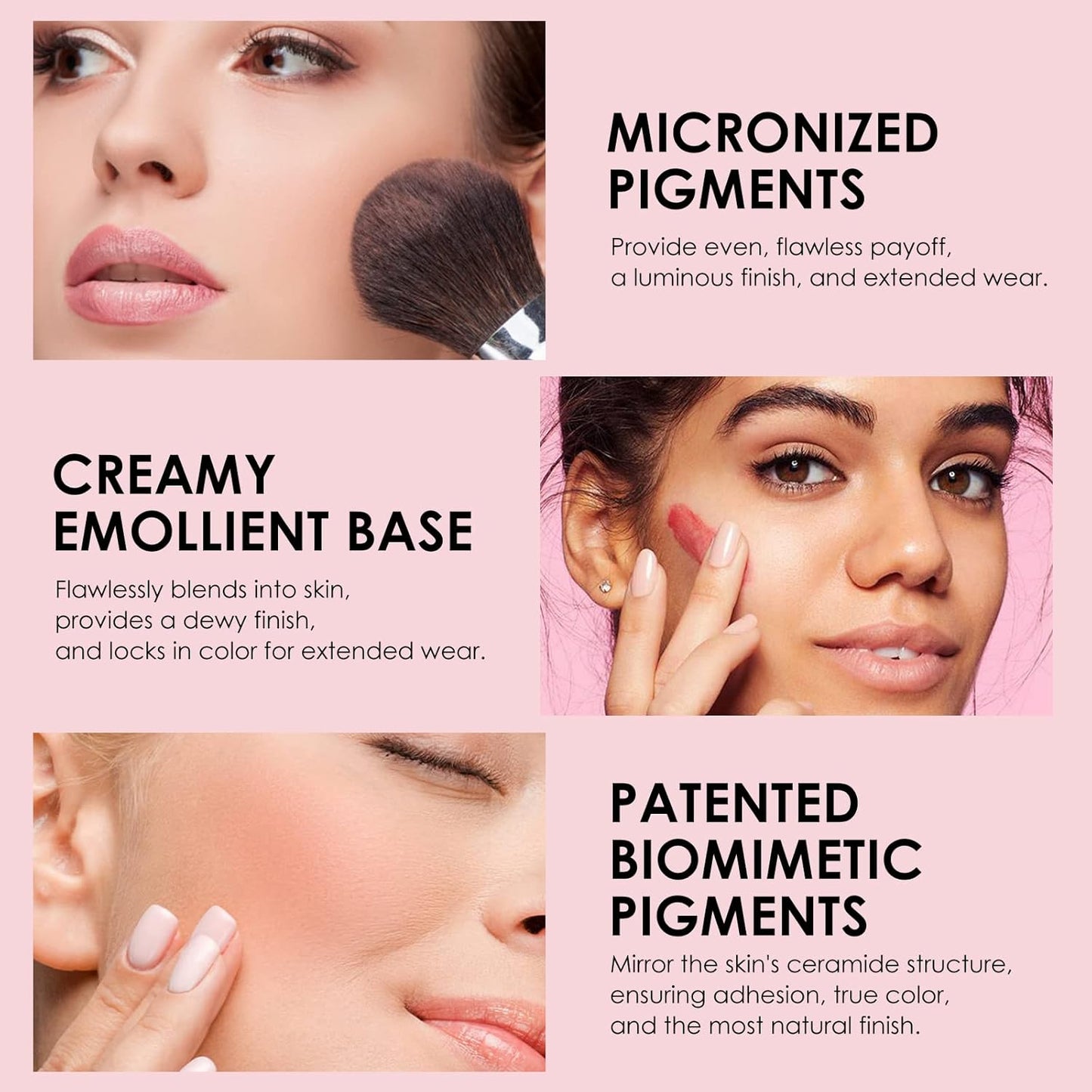 8 Colors Blush Palette, 4 Dry Powders + 4 4 Blush Creams, Contour and Highlight Blush Palette for Cheek and Eye Makeup Long-Lasting Pigment Lightweight Professional Blush Palette(1, pink, Large)