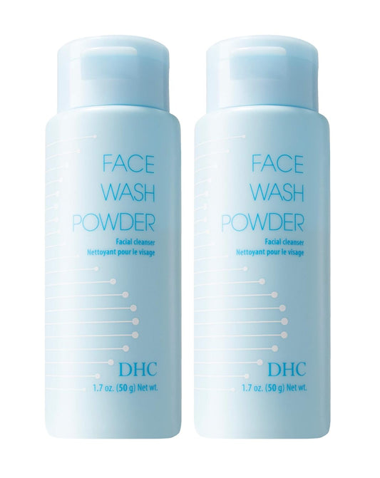 DHC Face Wash Powder 2 pack, Luxurious Foaming Lather, Lightweight Powder Formula, Gently Exfoliates, Hydrating, Fragrance and Colorant Free, Ideal for All Skin Types, 1.7 oz. Net wt.