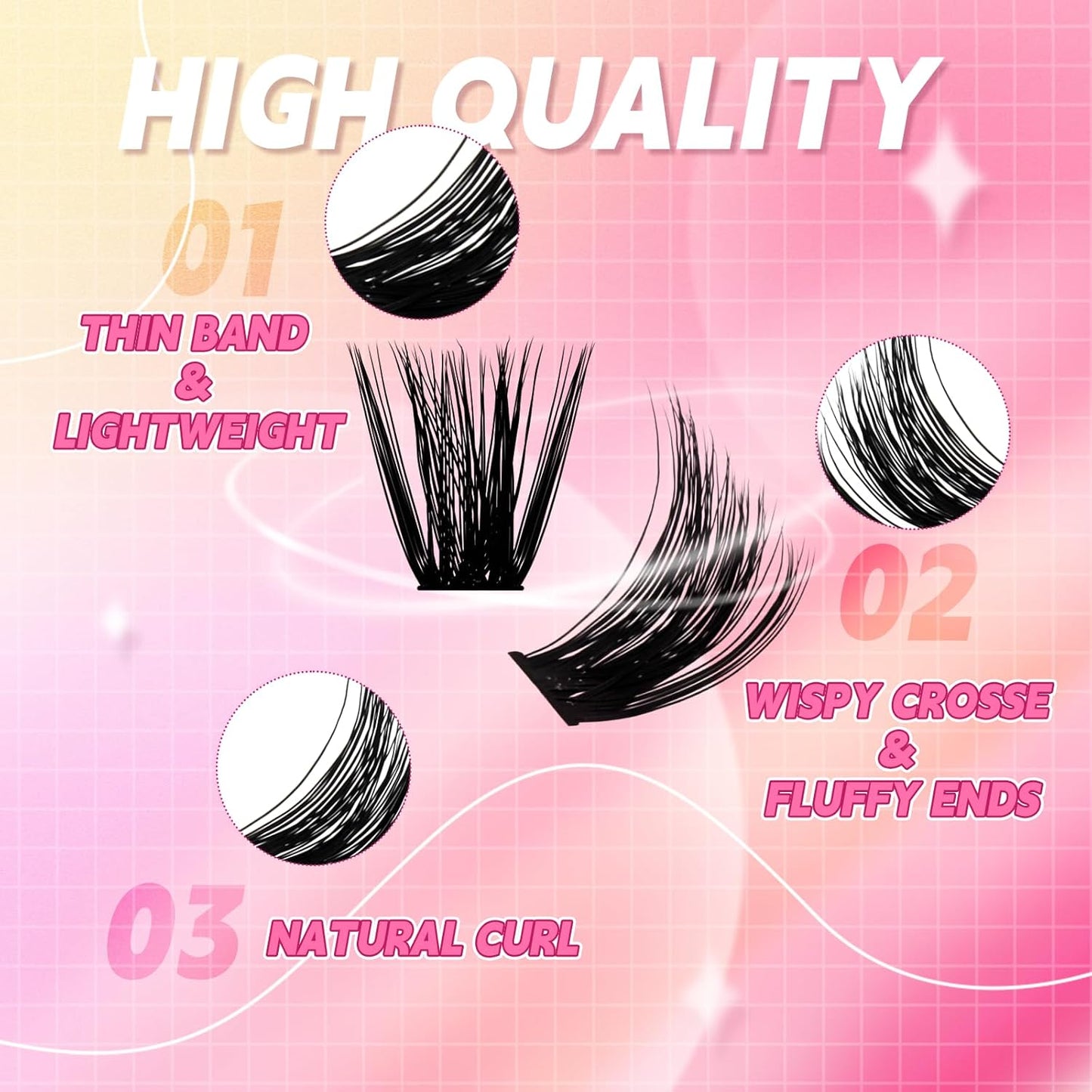 Lash Clusters 280pcs 80D 12-18mm Cluster Lashes Mixed Tray 3D Effect Volume Individual Lashes Cluster Eyelash Extensions Fluffy Soft D Curl DIY Lash Extension Kit at Home (80D-0.07-D,12-18mm)