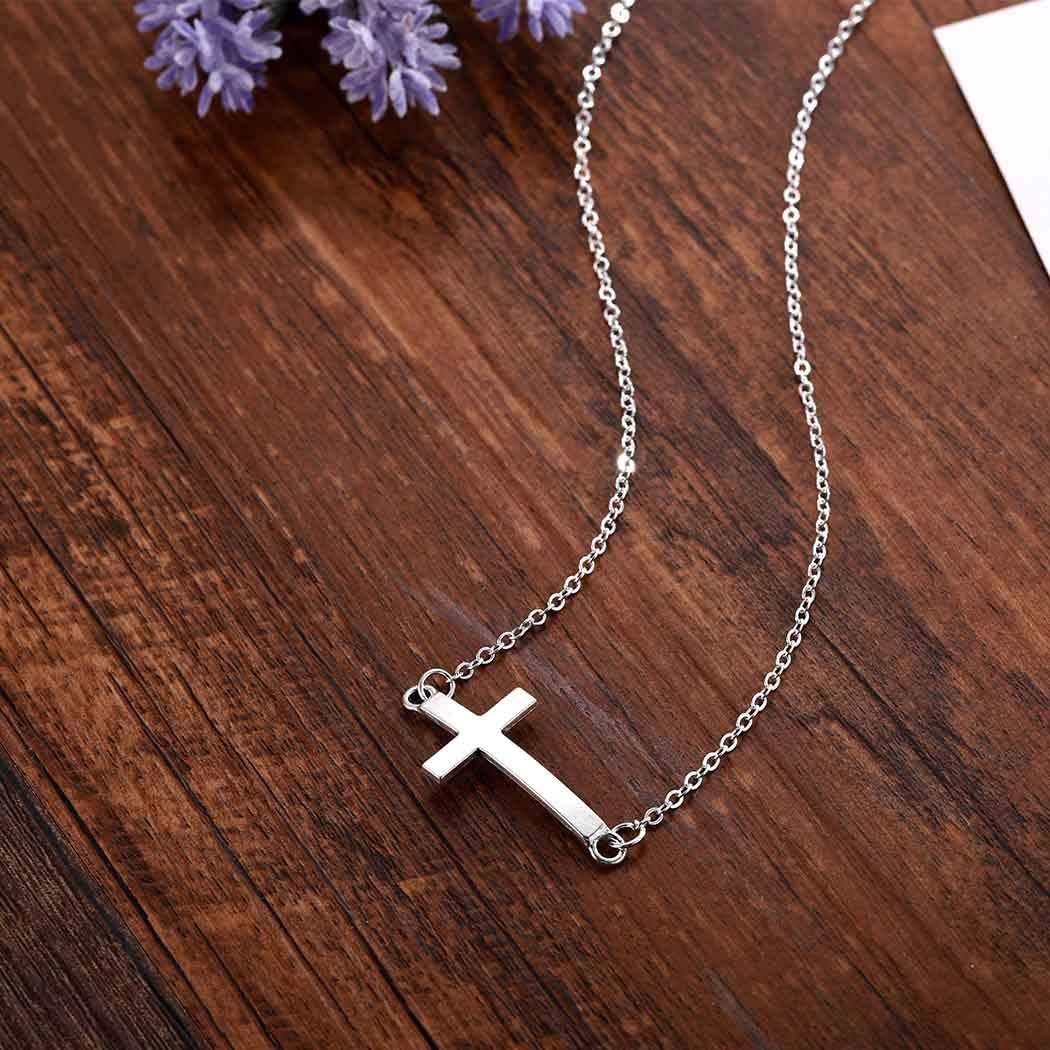 Dainty Cross Pendant Necklace Choker Necklace Chain Christian Necklaces Jewelry for Women and Girls