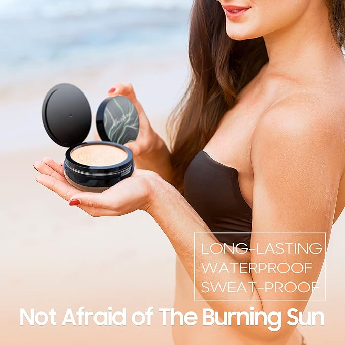 Mushroom Head Air Cushion CC Cream Foundation - Moisturizing & Long-Lasting BB Cream Concealer Makeup Base for All Skin Types, Brighten Long - Lasting Even Color Correcting Concealer (Deep)